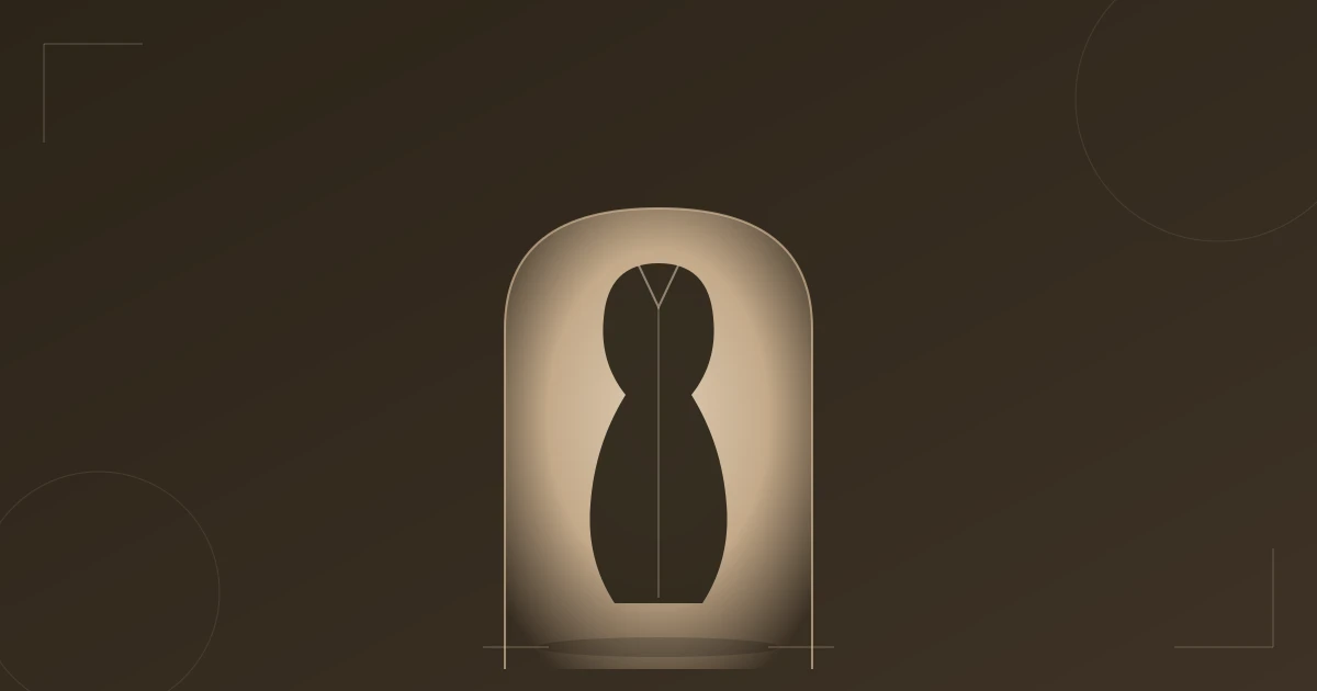 Illustration: an elegant silhouette in a light-filled hallway, symbolizing confident presence in a business look