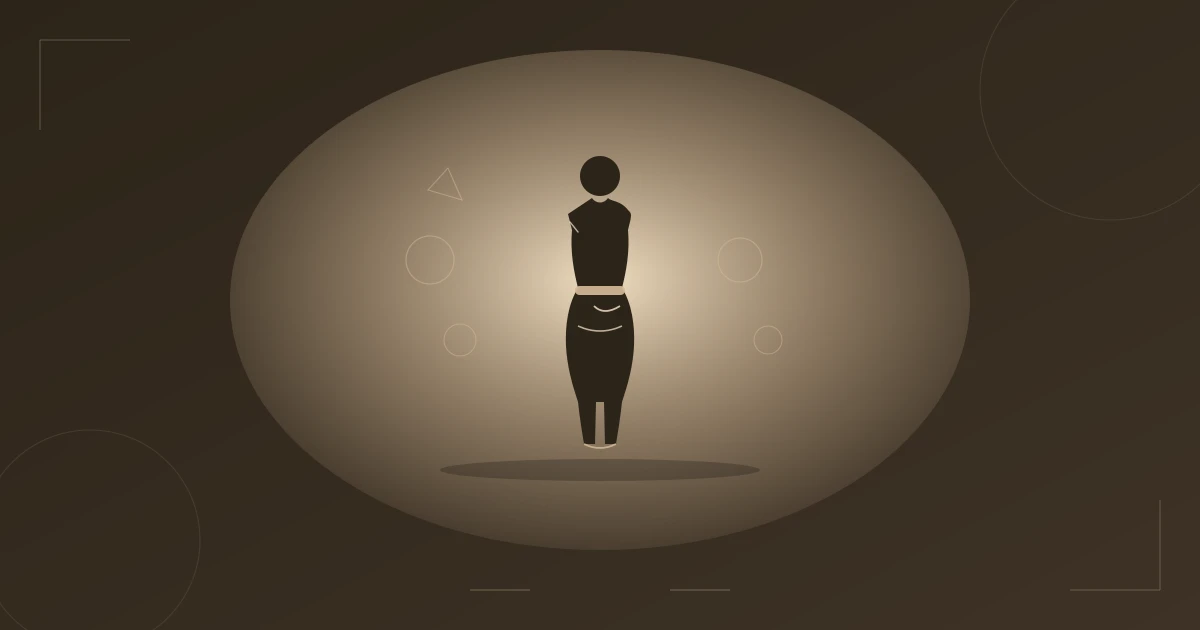 Illustration: Kleine, kompakte, süß-verspielte Soft-Gamine-Silhouette im warmen Licht mit ornamentalem Kontrastgürtel und weichen Kurven — Gamine-Kontrast in weicher Ausführung