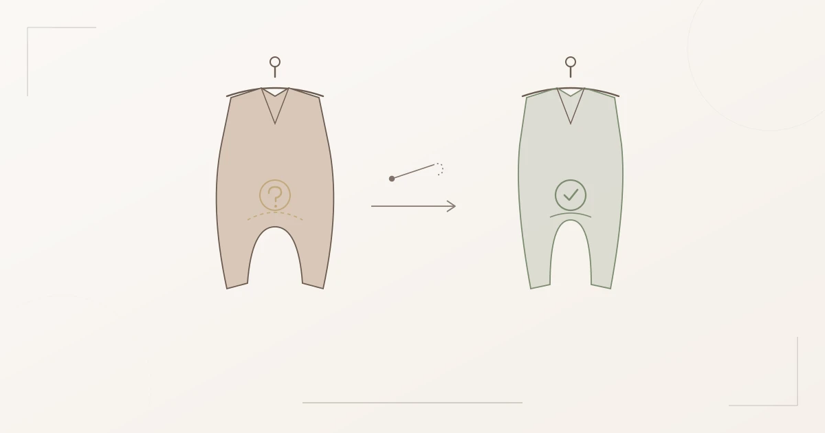 Blazer vorher und nachher: links sitzt er an den Schultern, wirft aber Falten an der Taille; rechts nach der Änderung liegt er sauber an Schultern und Taille an.