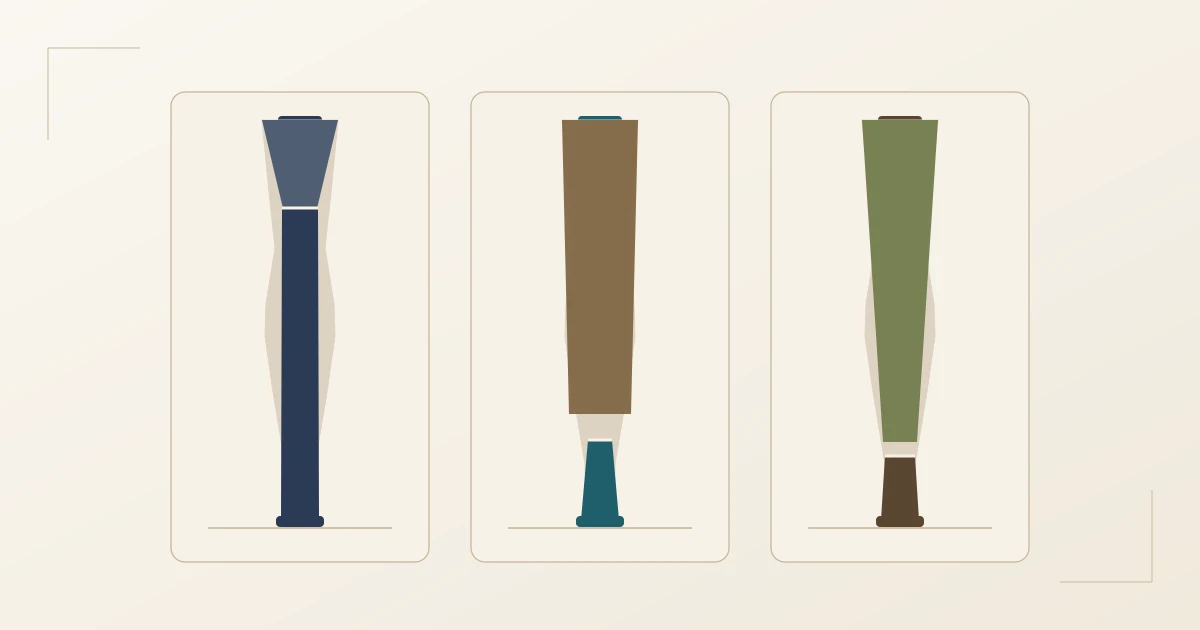 Three combinations shown schematically side by side: narrow trousers tucked into a knee-high boot, wide trousers over a slim sock boot, and straight trousers ending just above a Chelsea boot
